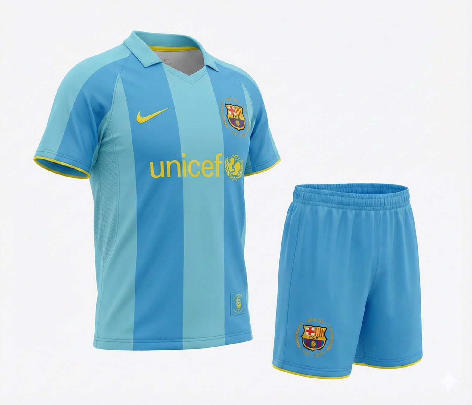 Barcelona Away 2007/2008 Kids Kit (New) - Size 22