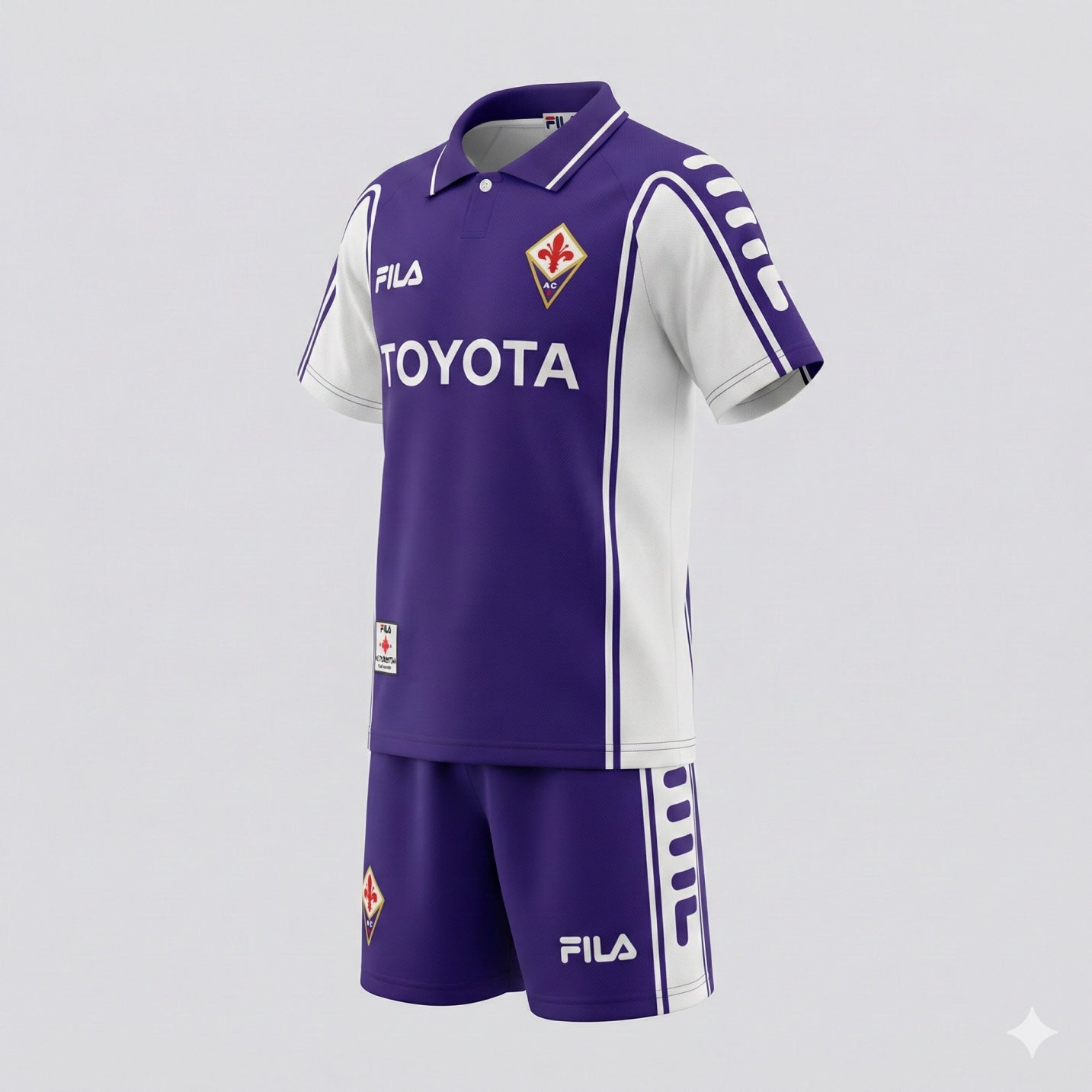 Fiorentina Home 1999/2000 Kids Kit (Feels Like New) - Size 24