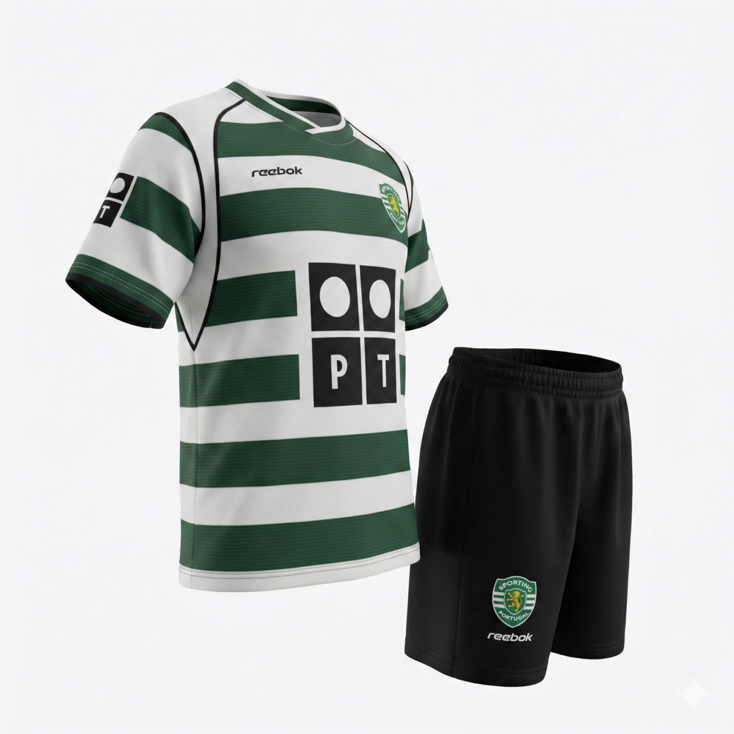 Sporting Lisbon Home 2001/2002 Kids Kit (Feels Like New) - Size 20