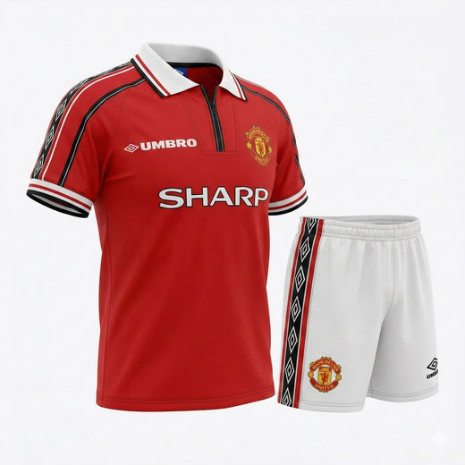 Manchester United Home 1998/2000 Kids Kit (Feels Like New) - Size 20