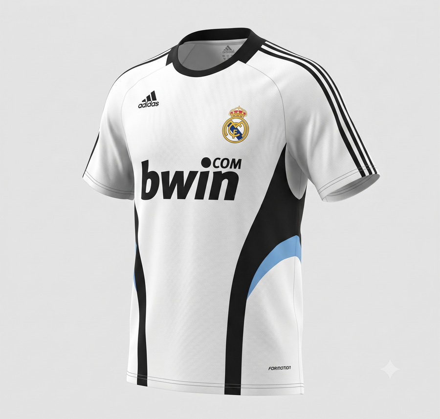 Real Madrid White Blue Tracksuit 2008/09 - Size XS